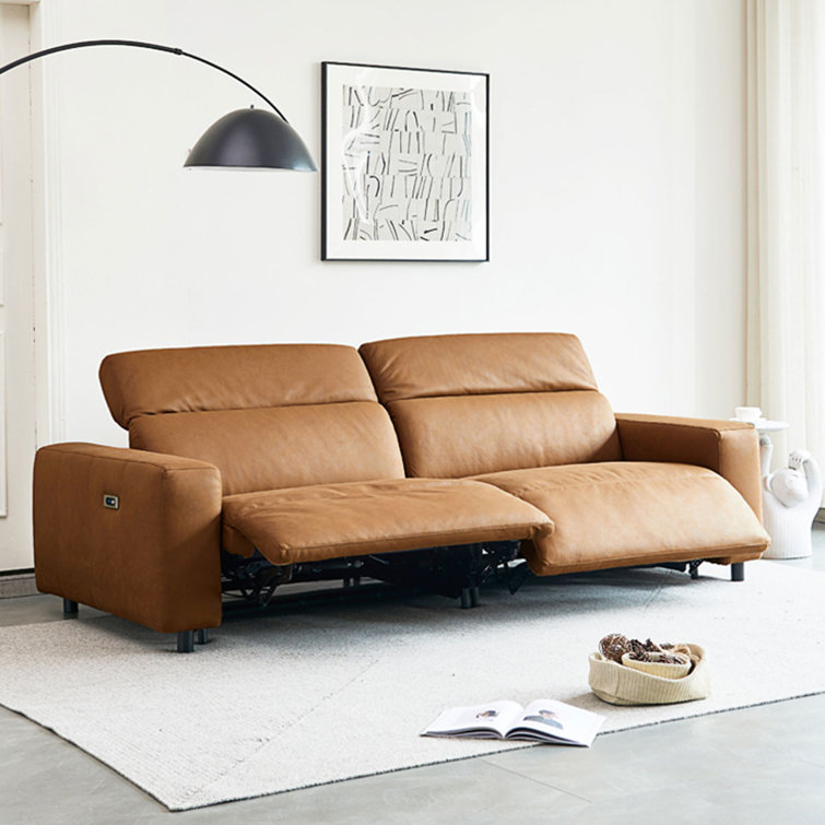 Square arm reclining deals sofa